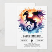 Bold Dragon Verjaardag Digitaal Kaart (Voorkant / Achterkant)