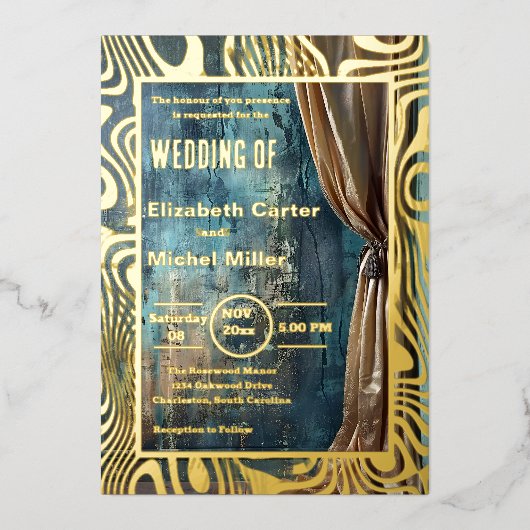 Bold Dramatic Modern Contemporary Folie Invitation Uitnodiging (Voorkant)