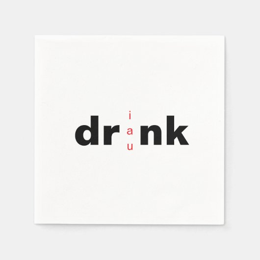 Bold Drink Drank Drunk Vowel Swap Cocktail Servet (Voorkant)