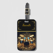 Bold Drum & Guitar Rock-geïnspireerd Bagagelabel (Voorkant (verticaal))