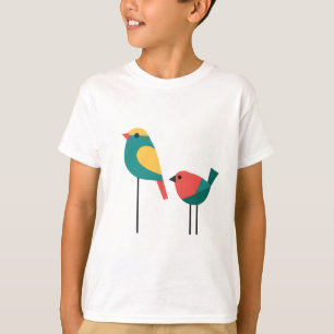 Bold Duo - Kleurrijke geometrische vogels Minimali T-shirt