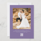 Bold Dusty Paarse Waterverf Bloemen Boho Bruiloft Kaart (Achterkant)