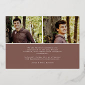 Bold Dusty Roos Afstuderen Arch Foto Folie Uitnodiging (Achterkant)