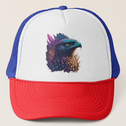 Bold Eagle geborduurd P-Pet – Stijl hoog Trucker Pet (Voorkant)