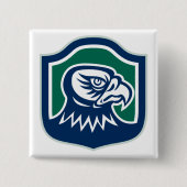 Bold Eagle Head Mascot Logo Vierkante Button 5,1 Cm (Voorkant)