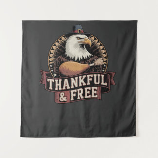 Bold Eagle Head Thankful & Free Vintage Graphic Wandkleed