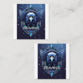 Bold Eagle Logo Business Card | Professional Eagle Vierkante Visitekaartje (Voorkant / Achterkant)
