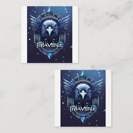 Bold Eagle Logo Business Card | Professional Eagle Vierkante Visitekaartje (Voorkant / Achterkant)