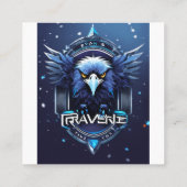 Bold Eagle Logo Business Card | Professional Eagle Vierkante Visitekaartje (Achterkant)