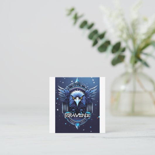 Bold Eagle Logo Business Card | Professional Eagle Vierkante Visitekaartje (Staand voorkant)