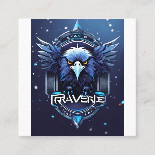 Bold Eagle Logo Business Card | Professional Eagle Vierkante Visitekaartje (Voorkant)