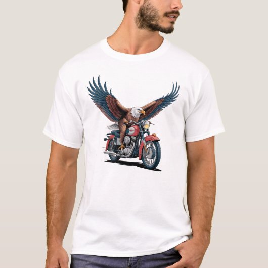 Bold Eagle Rider Classic Motorcycle Graphic T-shirt (Voorkant)