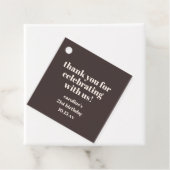 Bold Earthy Brown 21st Birthday Custom Thank You Bedankjes Labels (In situ)