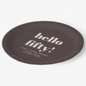 Bold Earthy Brown Modern 50th Birthday Custom Papieren Bordje (Gekanteld)