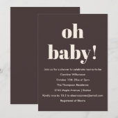 Bold Earthy Brown Modern Fun Simple Baby Shower Kaart (Voorkant / Achterkant)