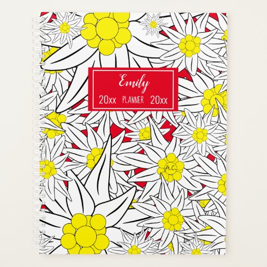 Bold Edelweiss Pattern Academic Planner (Voorkant)