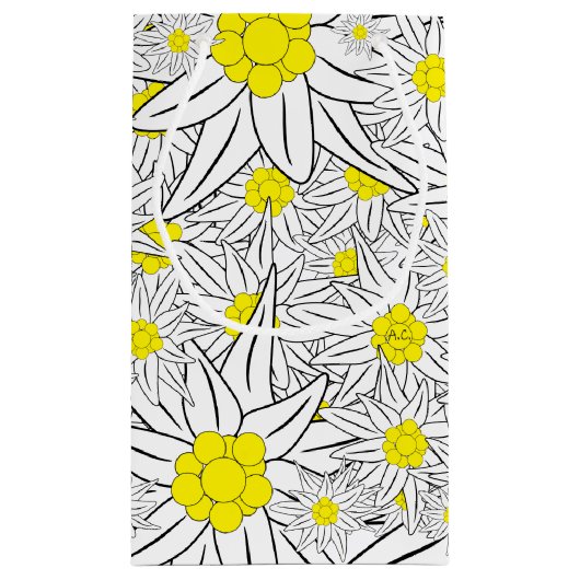 Bold Edelweiss Pattern Gift Bag Klein Cadeauzakje (Achterkant)