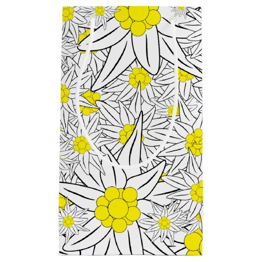Bold Edelweiss Pattern Gift Bag Klein Cadeauzakje (Voorkant)