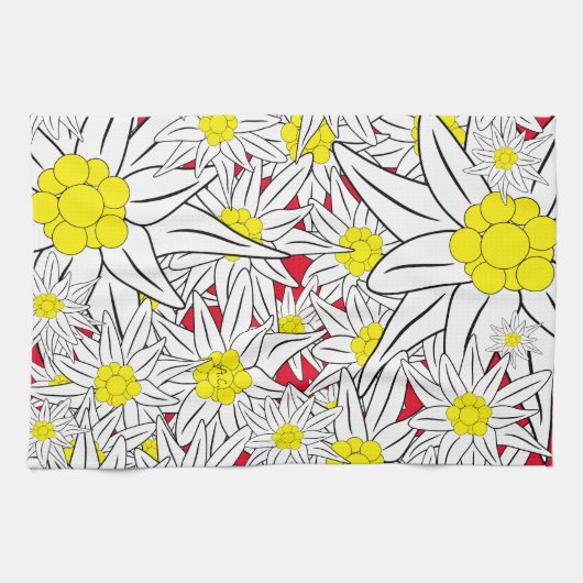 Bold Edelweiss Pattern Kitchen Towel Theedoek (Horizontaal)