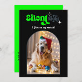 Bold Edge Grappig Retro Huisdier Hond Kerstfoto Feestdagenkaart (Voorkant / Achterkant)