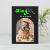 Bold Edge Grappig Retro Huisdier Hond Kerstfoto Feestdagenkaart (Staand voorkant)