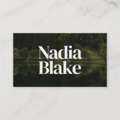 Bold Editorial Style Photo QR Code White Visitekaartje (Voorkant)