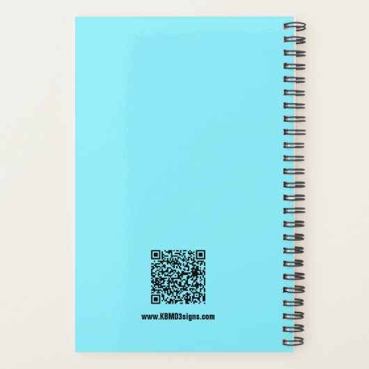 Bold Electric-Blue Black Kettlebell Motto Workout Planner (Achterkant)