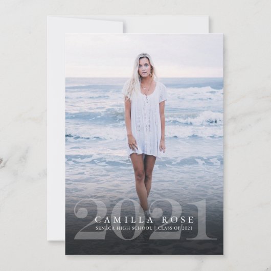 Bold Elegance 2021 Afstuderen Foto Uitnodiging (Voorkant)