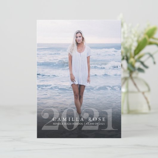 Bold Elegance 2021 Afstuderen Foto Uitnodiging (Staand voorkant)