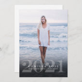 Bold Elegance 2021 Afstuderen Foto Uitnodiging (Voorkant / Achterkant)