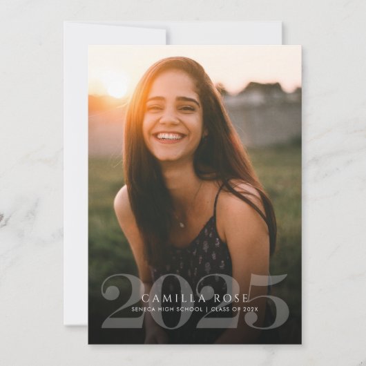 Bold Elegance 2023 Afstuderen Foto Uitnodiging (Voorkant)