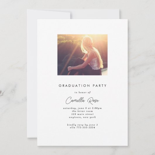 Bold Elegance 2023 Afstuderen Foto Uitnodiging (Achterkant)