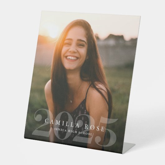 Bold Elegance 2024 Afstuderen foto aankondiging Reclamebord Met Voetstuk (Voorkant)