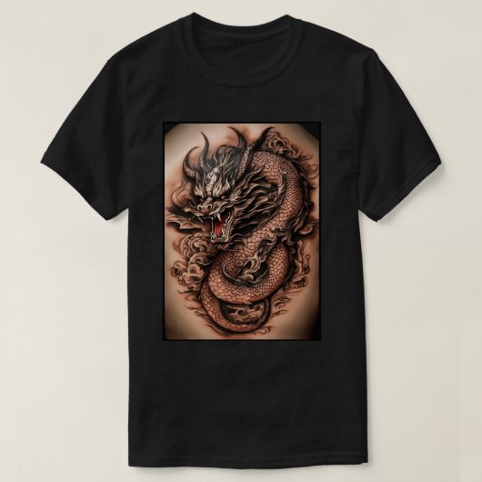 "Bold Elegance: Celtic Black Grey Dragon Tattoo" T-shirt (Design voorkant)