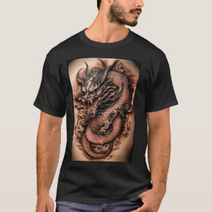 "Bold Elegance: Celtic Black Grey Dragon Tattoo" T-shirt