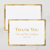 Bold Elegance Luxe Gold Edge Bruiloft Bedankkaart (Voorkant / Achterkant)