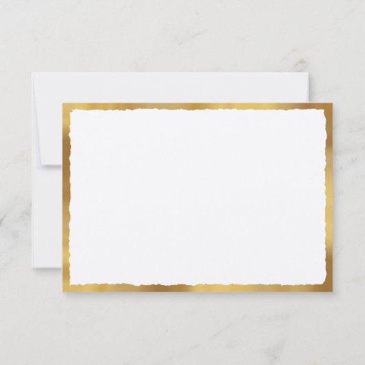 Bold Elegance Luxe Gold Edge Bruiloft Bedankkaart (Achterkant)