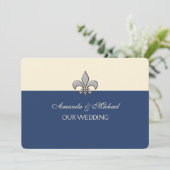 Bold Elegance Silver Fleur de Lis Save the Date (Staand voorkant)