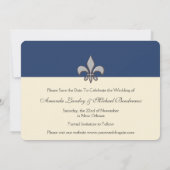 Bold Elegance Silver Fleur de Lis Save the Date (Achterkant)