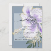 Bold Elegant Amethyst Paarse Floral Wedding Invita Kaart (Voorkant)