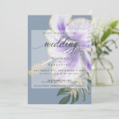 Bold Elegant Amethyst Paarse Floral Wedding Invita Kaart (Staand voorkant)