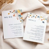 Bold Elegant Floral We Do Wedding Details en Kaart