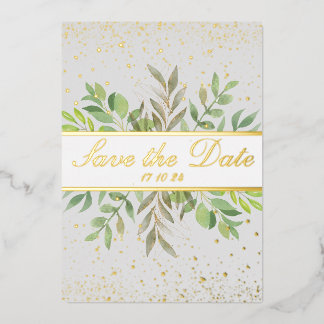 BOLD | Elegant & Modern Goud  Save The Date  Folie Uitnodiging