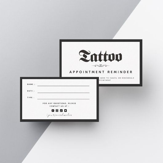 Bold & Elegant Tattoo Salon Appointinder Visitekaartje