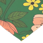 Bold Emerald Green and Peach Modern Floral Pattern Korte Tafelloper (Hoek)