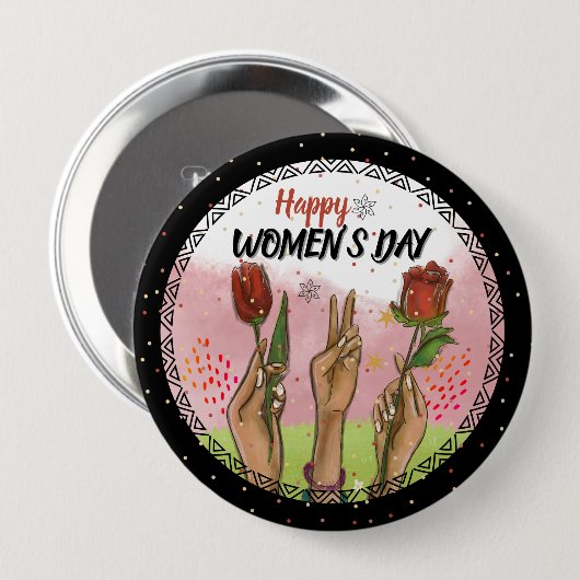 Bold & Empowering: Modern WOMEN'S DAY Statement  Ronde Button 4,0 Cm (Voorkant /achterkant)