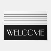 Bold en Classy Black en White Stripe Welcome Deurmat (Voorkant)