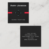 Bold en minimale zwarte witte zwarte gamer vierkante visitekaartje (Voorkant / Achterkant)