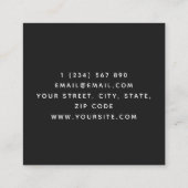 Bold en minimale zwarte witte zwarte gamer vierkante visitekaartje (Achterkant)