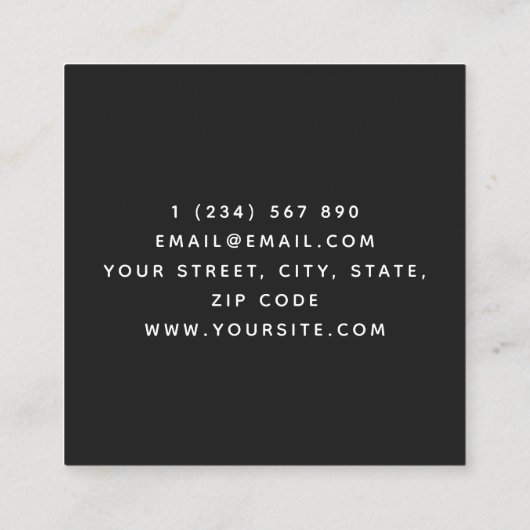 Bold en minimale zwarte witte zwarte gamer vierkante visitekaartje (Achterkant)